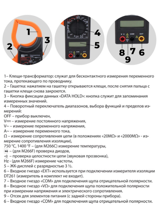 Клещи токоизмерительные серия "МастерЭлектрик" М266С TDМ