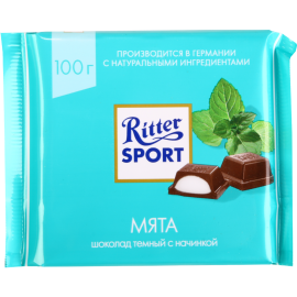 Шоколад «Ritter Sport» темный с мятой, 100 г