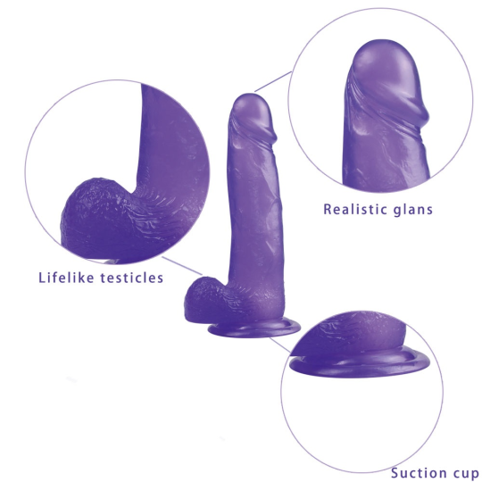 Фаллос на присоске Jelly Studs Crystal Dildo Large фиолетовый 20 см