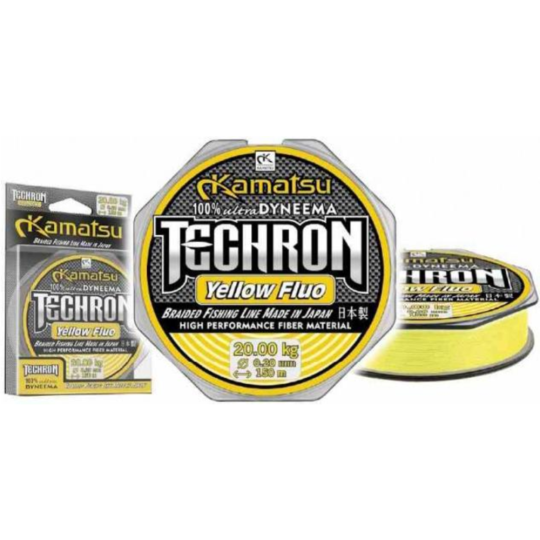 Леска плетеная «KAMATSU» Techron Yelow, 258150018, 150 м, 0.18 мм