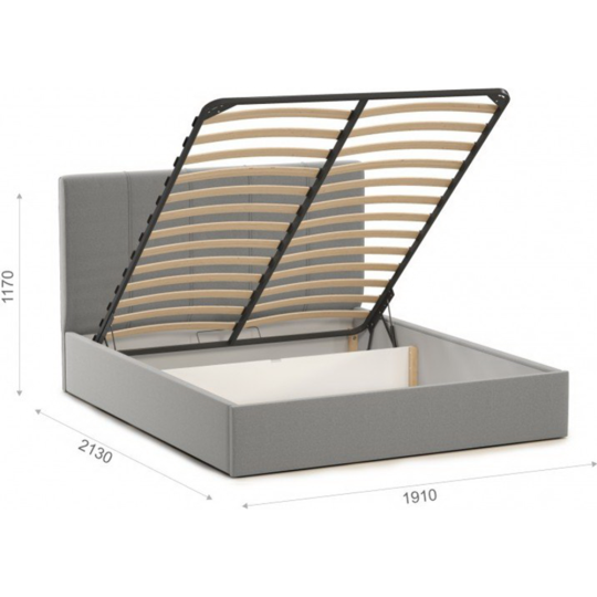 Кровать «Софос» Джессика, Amigo grey, с подъемным механизмом, 160х200 см