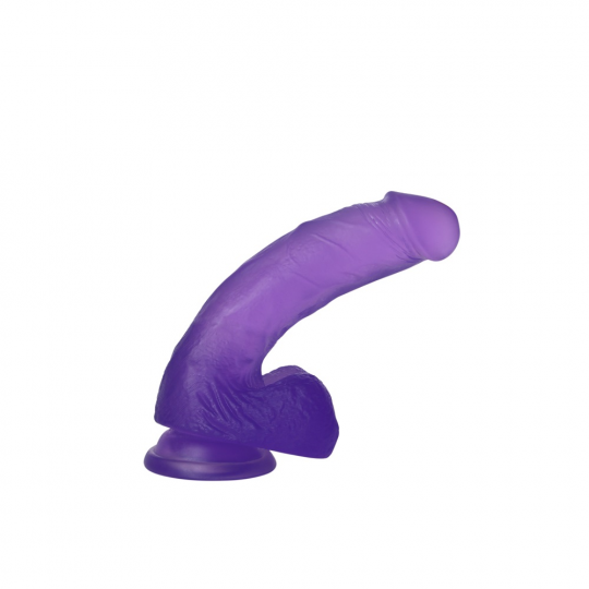 Фиолетовый фаллос Jelly Studs Crystal Dildo Medium 18 см