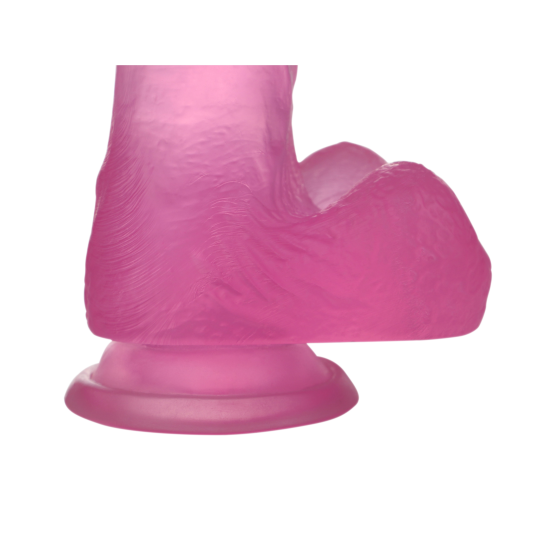 Розовый фаллос Jelly Studs Crystal Dildo Medium 18 см