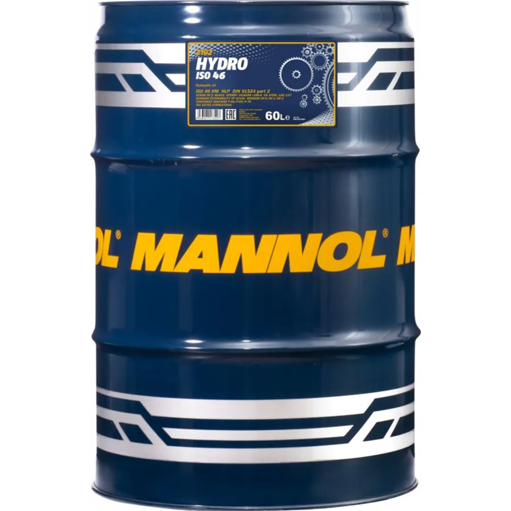 Масло гидравлическое «Mannol» Hydro ISO 46 HLP, 2102, 60 л