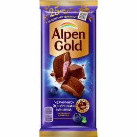 Шо­ко­лад «Alpen Gold» мо­лоч­ный, чер­нич­но-йо­гур­то­вая на­чин­ка, 85 г