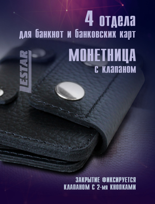 Кожаный кошелек картхолдер с монетницей (card-113)