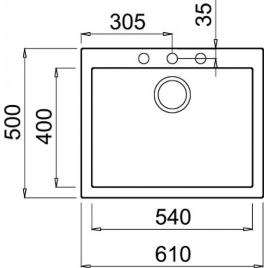 Мойка кухонная «Elleci» Quadra 110 K96, LKQ11096, white