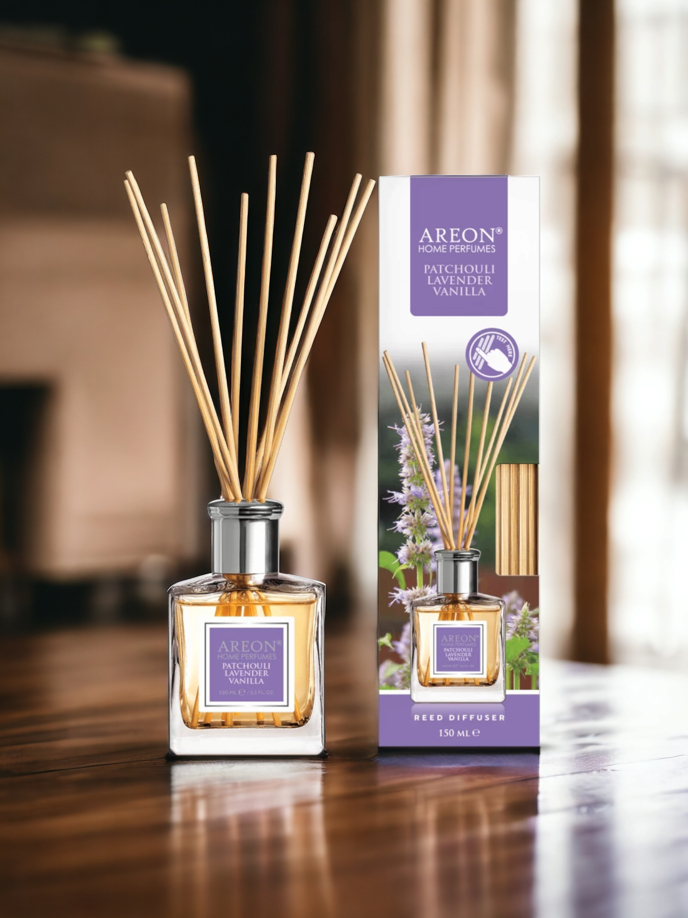 Аромадиффузор для дома с палочками 150 мл. AREON PATCHOULI LAVENDER VANILLA