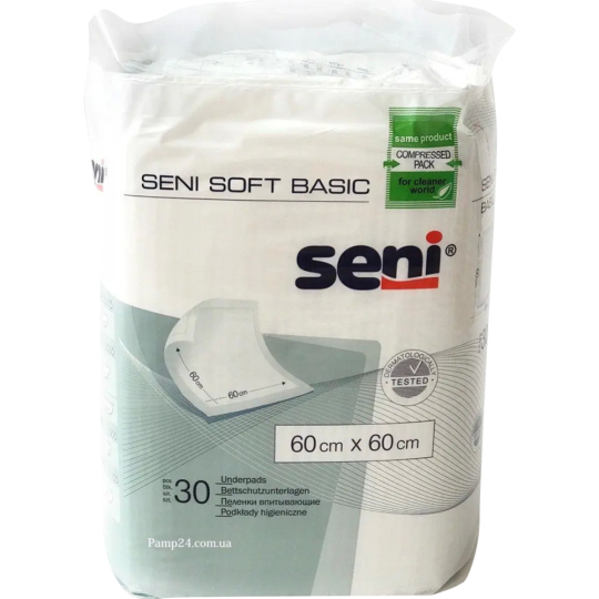 Пеленки впитывающие одноразовые «Seni» Soft Basic, 60х60 см, 30 шт