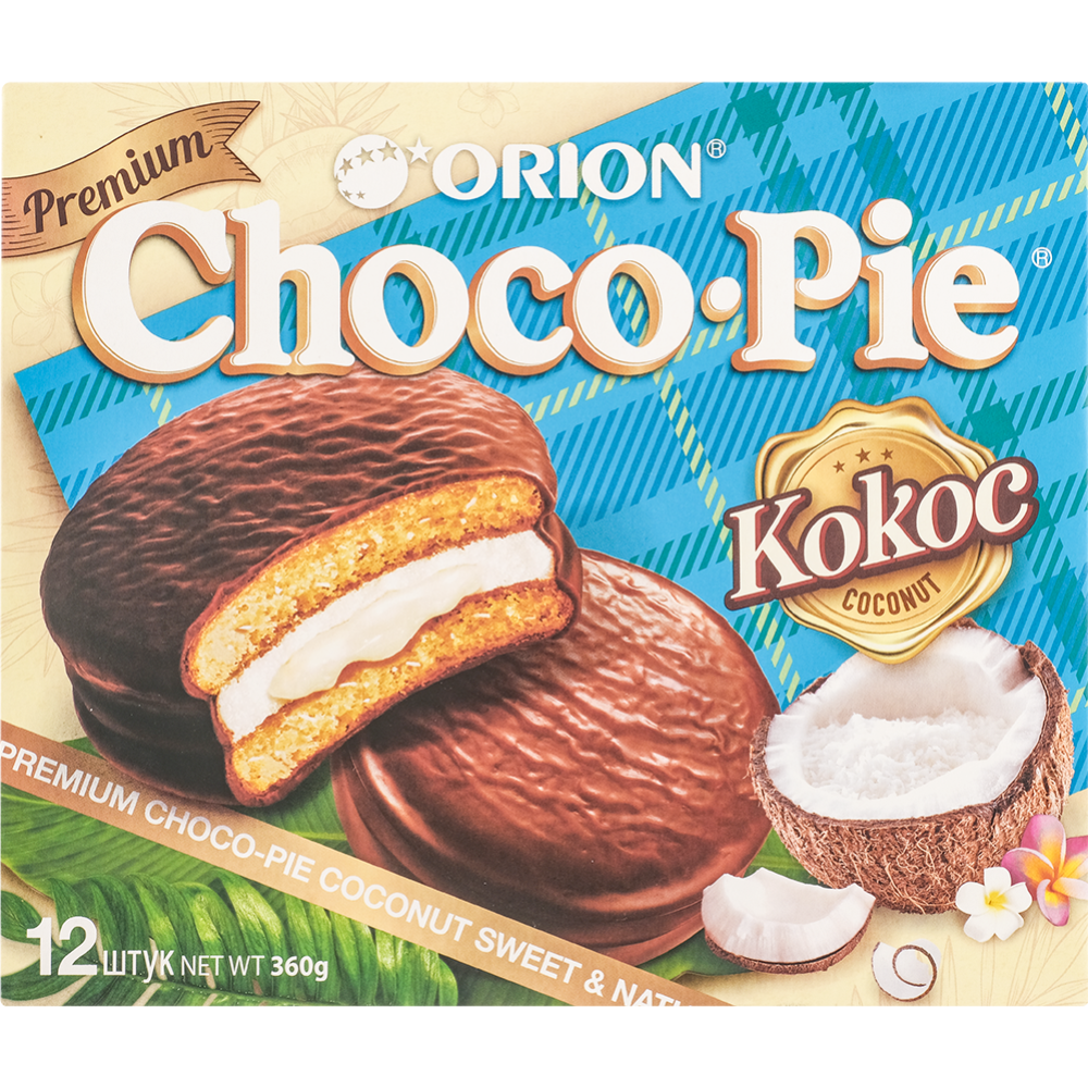 Мучное кондитерское изделие в глазури «Choco Pie Coconut» 12х30 г