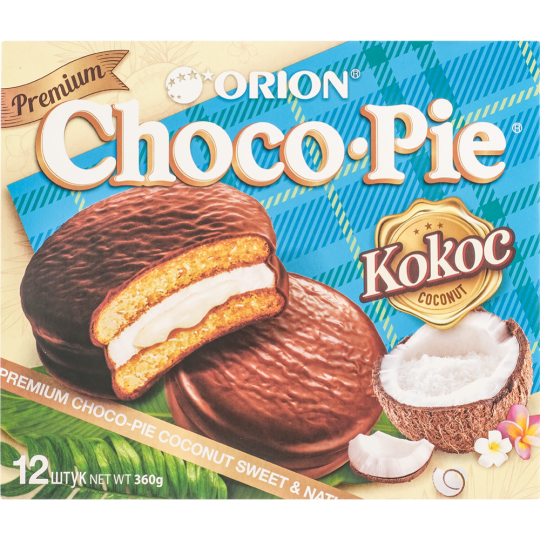 Мучное кондитерское изделие в глазури «Choco Pie Coconut» 12х30 г