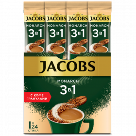 Уп. На­пи­ток ко­фей­ный рас­тво­ри­мый «Jacobs Monarch» 3 в 1, 24х1.5 г