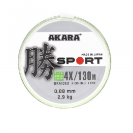 Плетёный шнур Akara Sport X-4 Fluo Green 0,08 (130м)