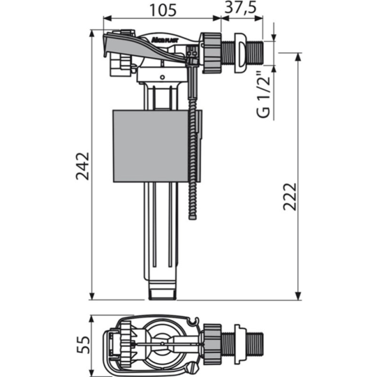 Впускной механизм «Alcaplast» A160-1/2-BL-01