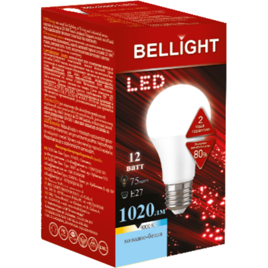 Лампа Led «Bellight» A60 220V12WE27 4000К