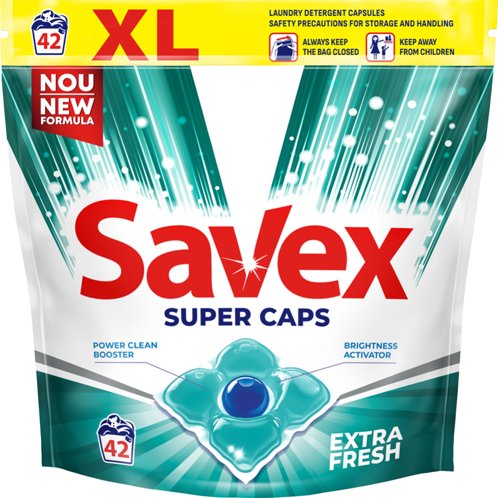 Жидкое средство для стирки в капсулах «Savex» Extra fresh, 42 шт #0