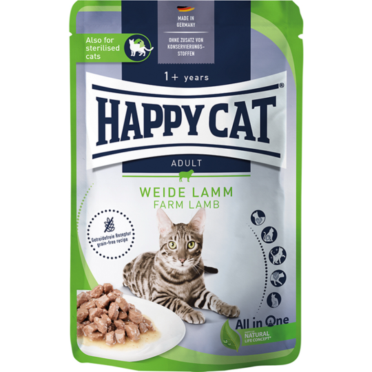 Корм для кошек «Happy Cat» Culinary Meat in Sauce WeideLamm, 70747, ягненок, 85 г