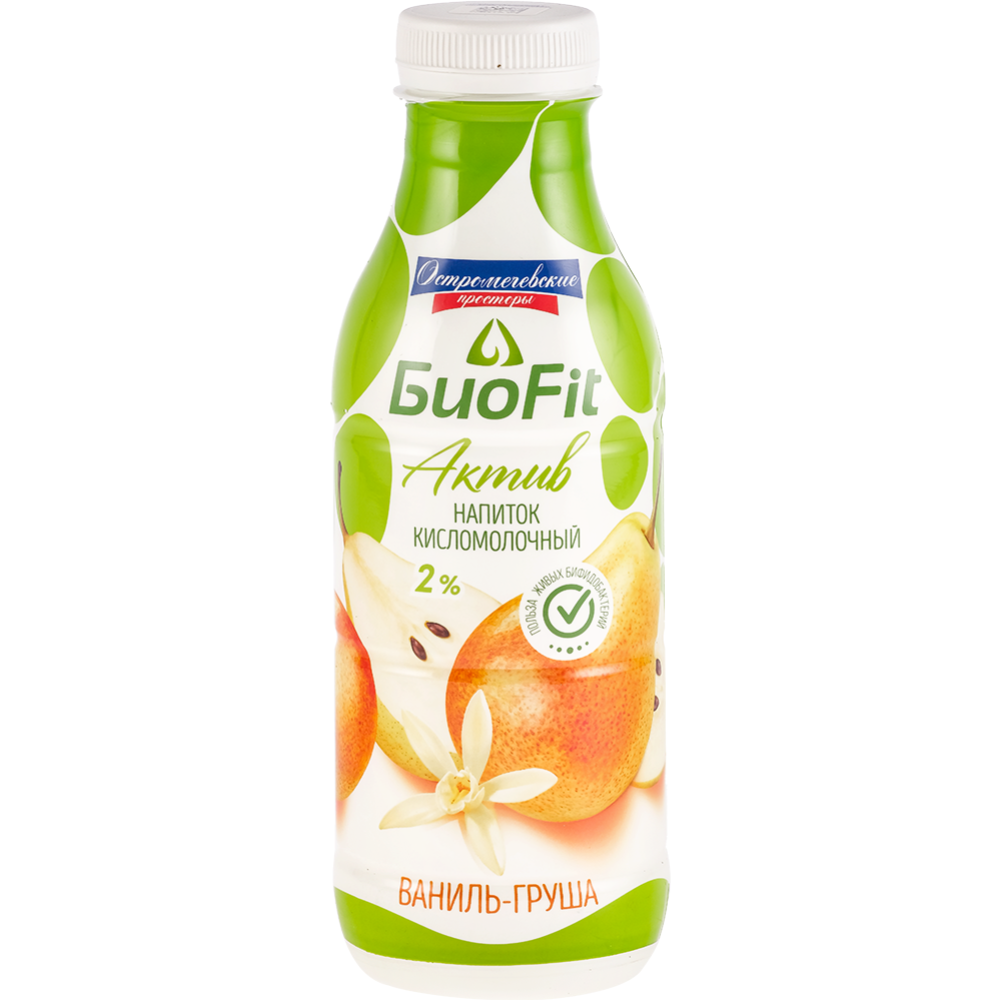 Био­на­пи­ток кис­ло­мо­лоч­ный «БиоFit» Актив, с аро­ма­том ваниль-груша, 2%, 480 г