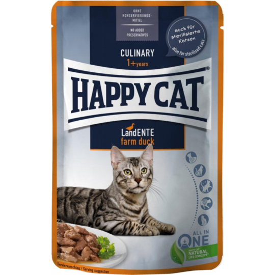 Корм для кошек «Happy Cat» Culinary Meat in Sauce LandEnte, 70751, утка, 85 г