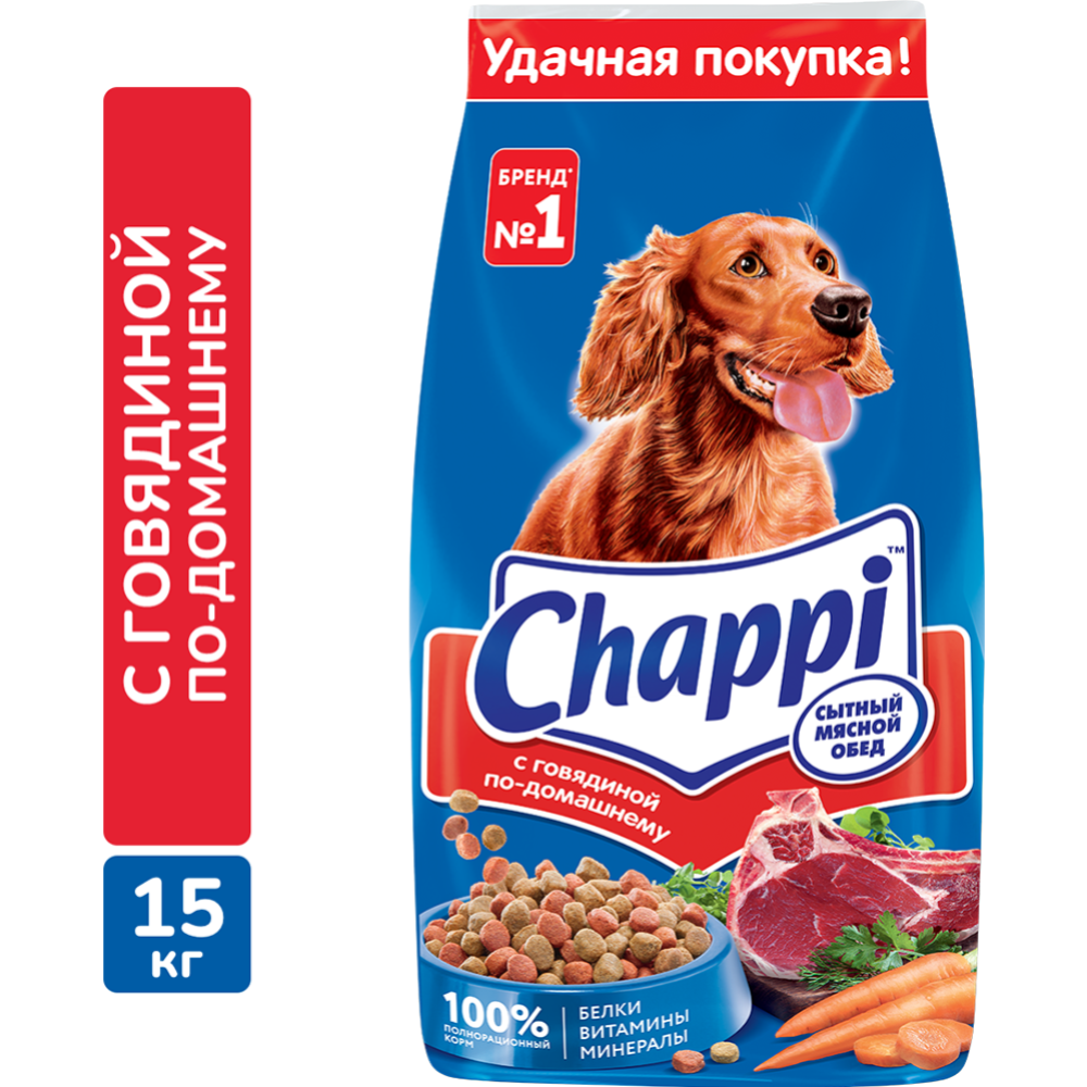 Корм для собак «Chappi» говядина, 1 кг #1