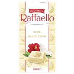 Шо­ко­лад белый «Raffaello» с на­чин­кой из ко­ко­со­во-мин­даль­но­го крема, 90 г