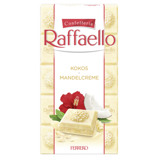 Шоколад белый «Raffaello» с начинкой из кокосово-миндального крема, 90 г