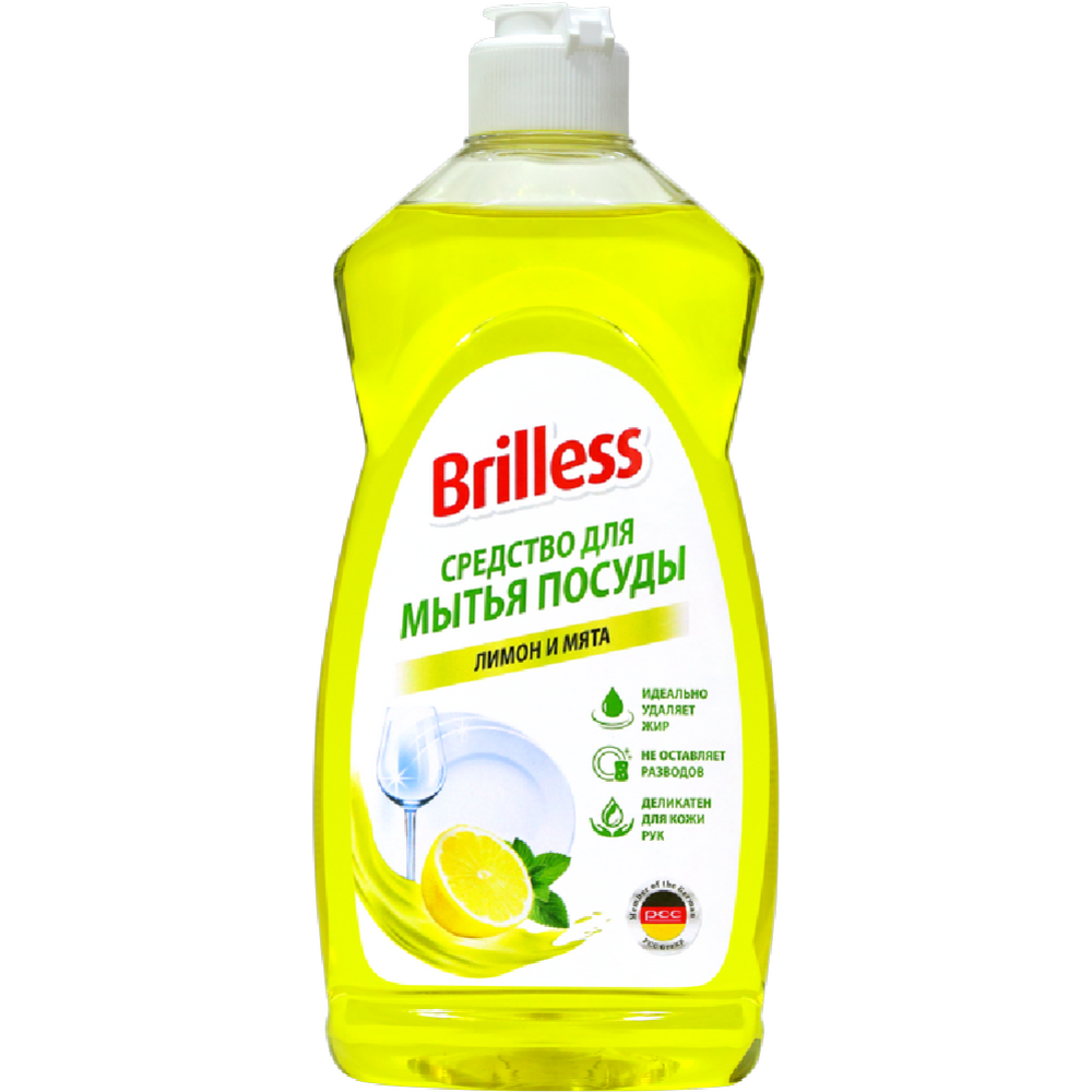 Средство для мытья посуды «Brilless» лимон и мята, 0.5 л 