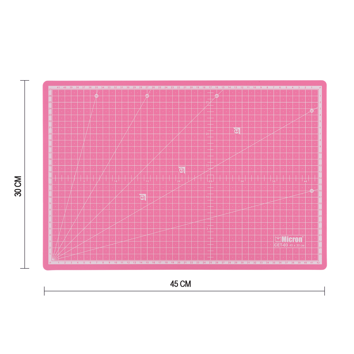 Коврик (мат) для резки двусторонний "Micron" CET-03 полипропилен термоэластопласт 45 см х 30 см в па, формат а3