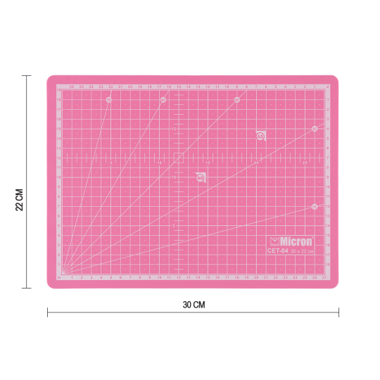 Коврик (мат) для резки двусторонний "Micron" CET-04 полипропилен термоэластопласт 30 см х 22 см в па, формат а4