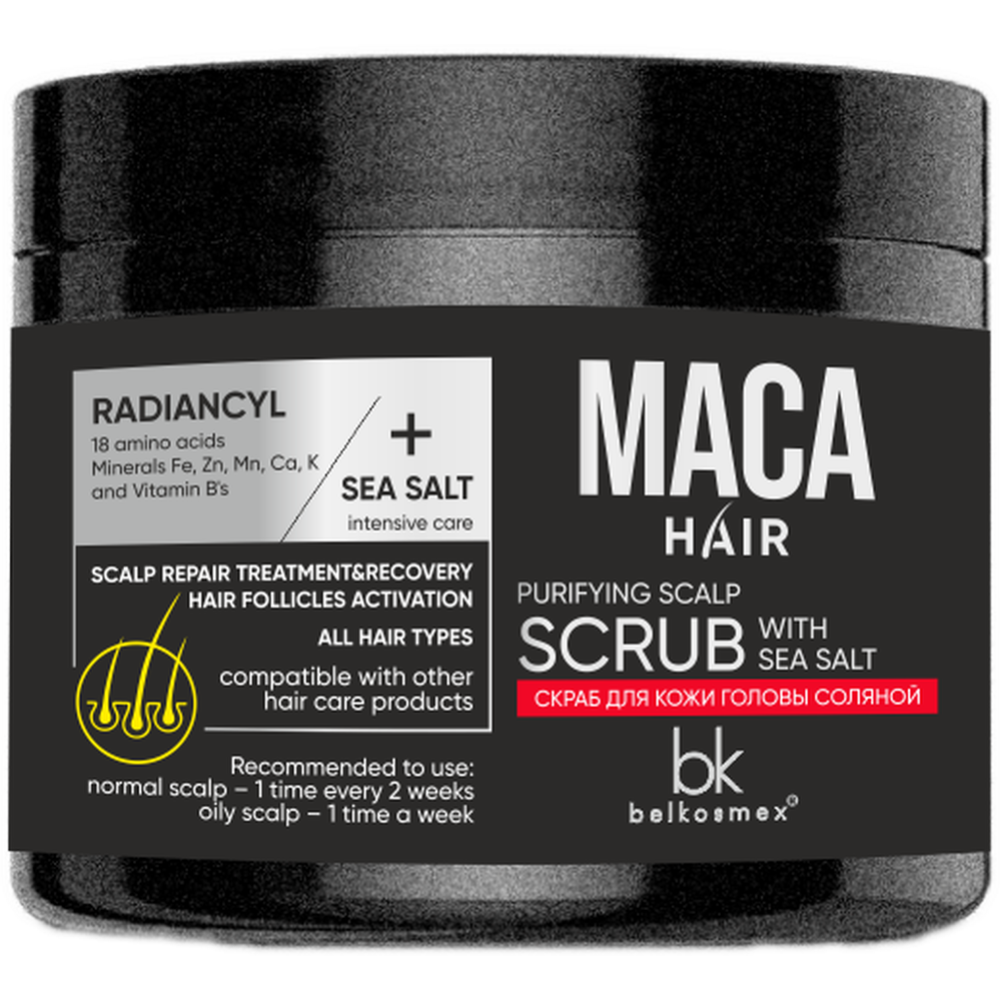 Скраб для кожи головы «BelKosmex» MACA HAIR, 200 г