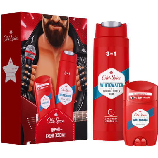 Набор «Old Spice» Whitewater, дезодорант-стик + гель для душа 3в1, 50+250 мл