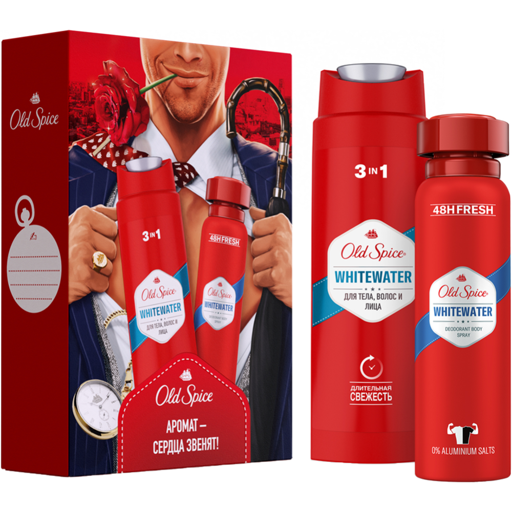 Набор «Old Spice» Whitewater, дезодорант-спрей + гель для душа 3в1, 150+250 мл #4