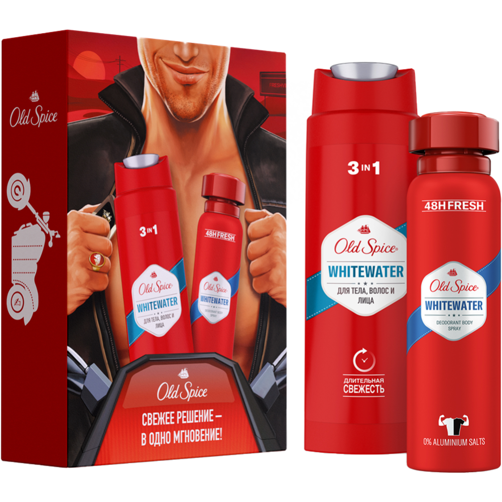 Набор «Old Spice» Whitewater, дезодорант-спрей + гель для душа 3в1, 150+250 мл #6