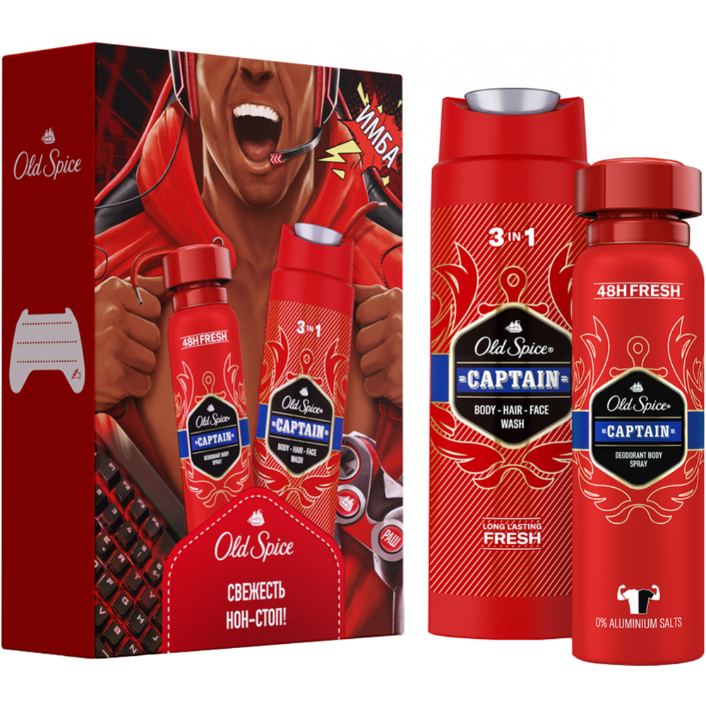 Набор «Old Spice» Captain, дезодорант-спрей + гель для душа 3в1, 150+250 мл #7