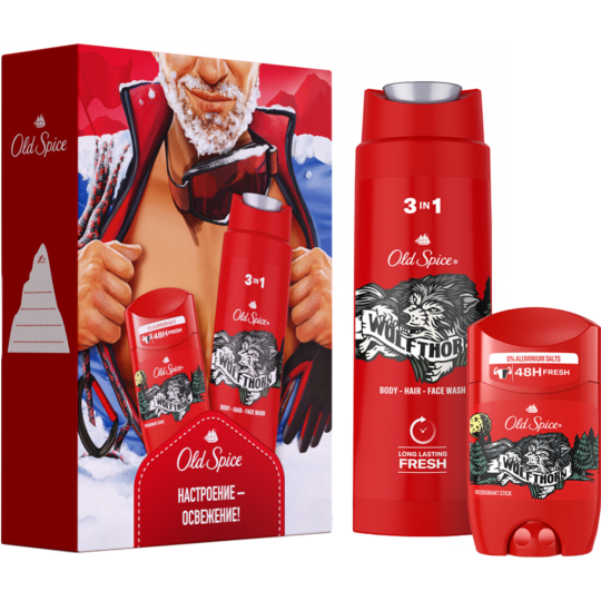 Набор «Old Spice» Wolfthorn, дезодорант-стик + гель для душа 3в1, 50+250 мл