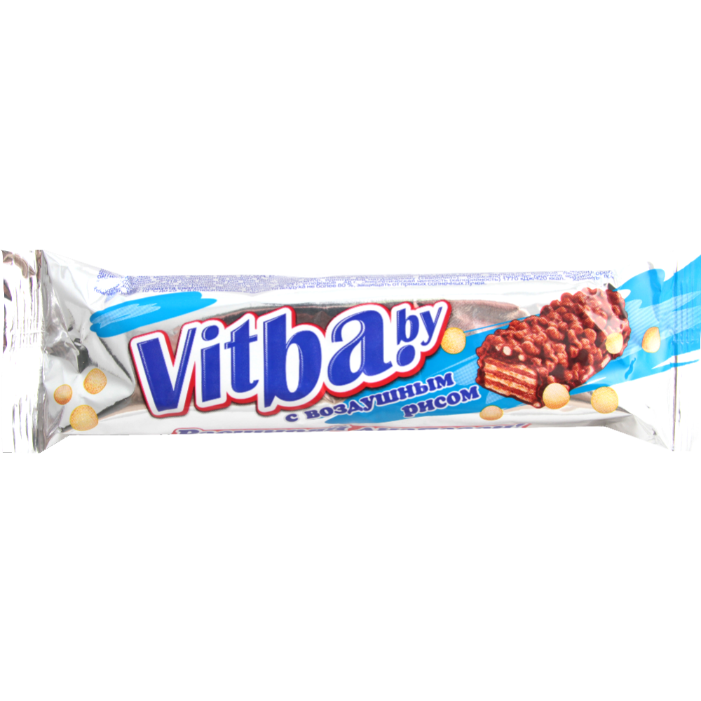 Ва­фель­ный ба­тон­чик «Vitba.by» воз­душ­ный рис в мо­лоч­ной гла­зу­ри, 38 г