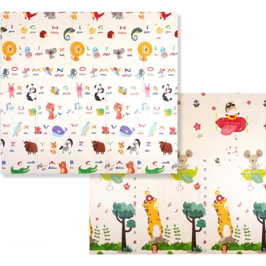 Детский игровой коврик «Evolution» Print F Plane/Alphabet animals, 150х180х1 см