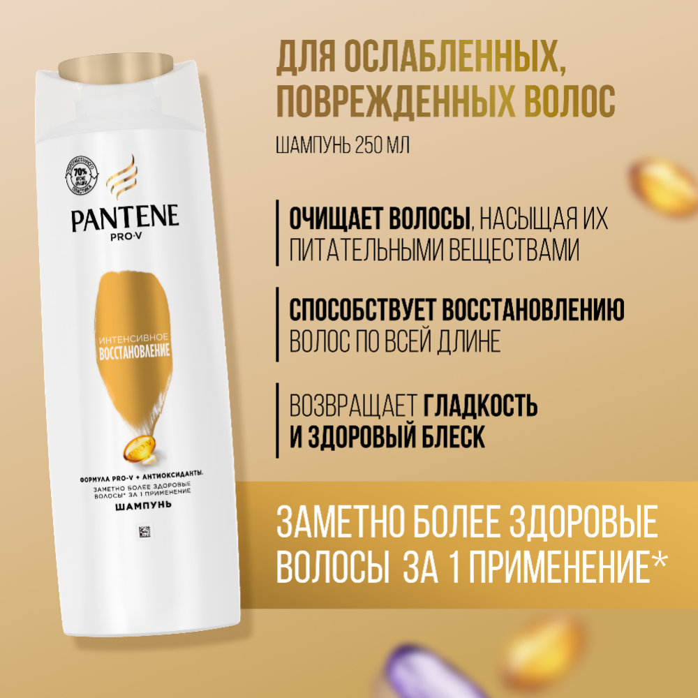 Набор «Pantene» шампунь для волос + сыворотка-кондиционер 4в1 Интенсивное восстановление, 250+200 мл #2