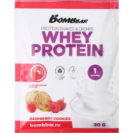 Протеин «Bombbar» Whey Protein, малиновое печенье, 30 г