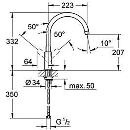 Смеситель «Grohe» BauFlow 31230000