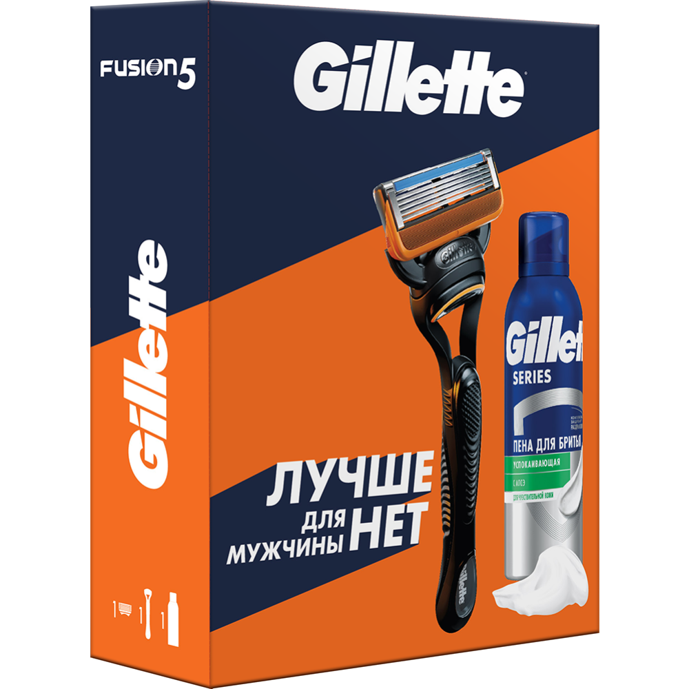 Набор бритва Gillette Fusion + пена для бритья Успокаивающая, 200 мл #0