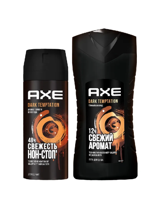 AXE Подарочный набор AXE DARK TEMPTATION (дезодорант аэрозоль 150 мл + гель для душа 250мл)