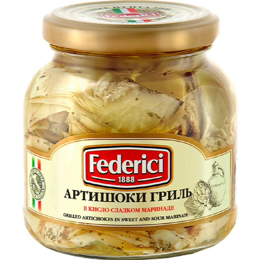 Артишоки «Federici» гриль, в кисло-сладком маринаде, 290 г #0