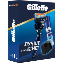 Набор бритва Gillette ProGlide + гель для бритья Масло какао, 200 мл + подставка для бритвы