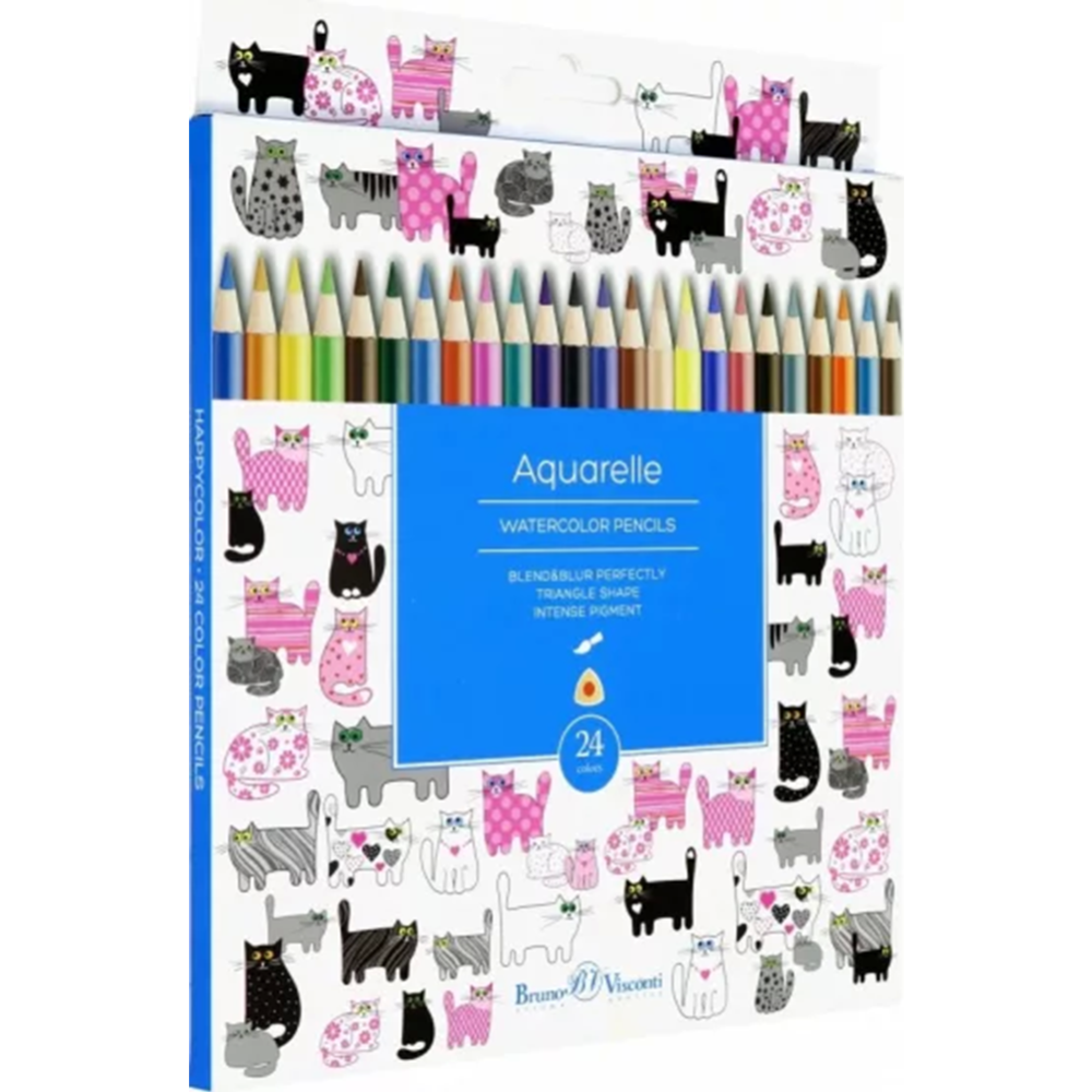 Набор цветных карандашей «Bruno Visconti» HappyColor, 30-0068, 24 цвета