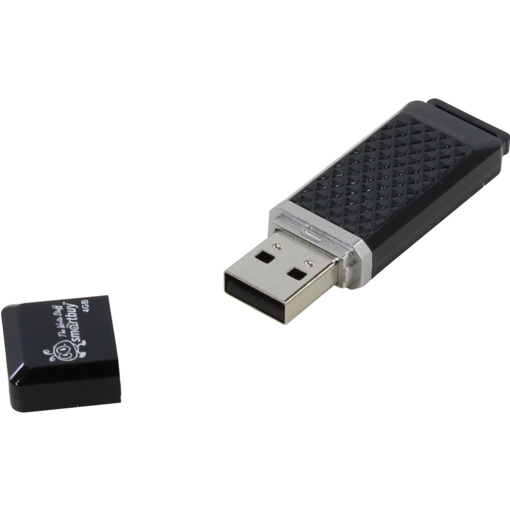 USB-накопитель «Smartbuy» 4Gb Quartz series Black USB 2.0 Flash Drive, SB4GBQZ-K