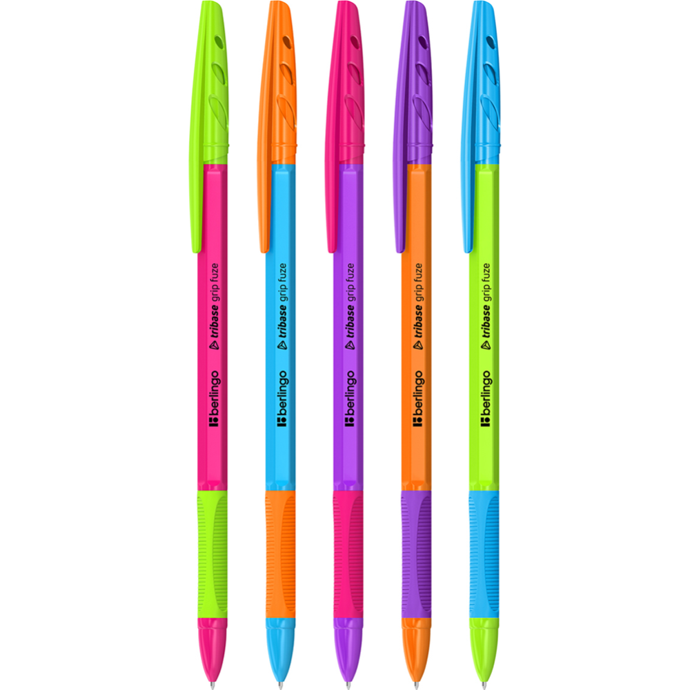 Ручки шариковые «BERLINGO» Tribase grip fuze, CBp_70968_4, синий, 4 шт