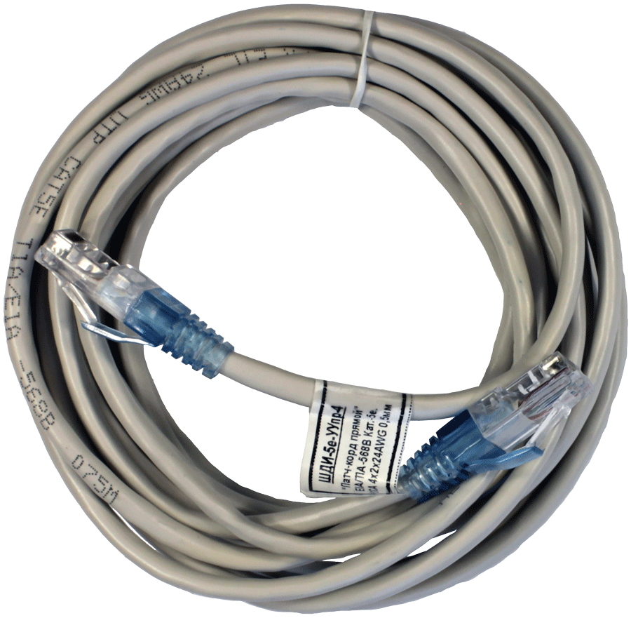 Патчкорд  UTP5e RJ45-RJ45 4м (4х2х24AWG[0.5мм] CCA) ("ЛВВ" Шнур ШДИ-5e УУпр-4э)