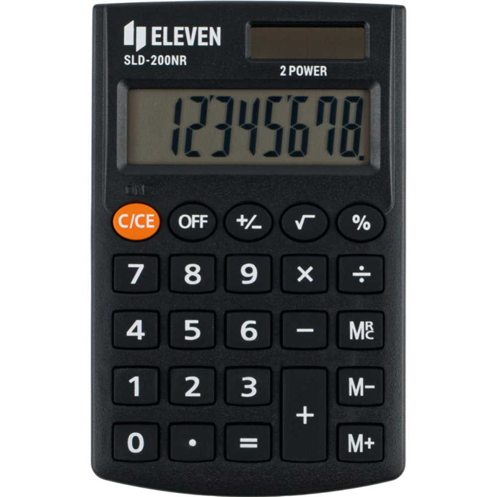 Калькулятор «Eleven» SLD-200NR, черный, 62х98х10 мм #1