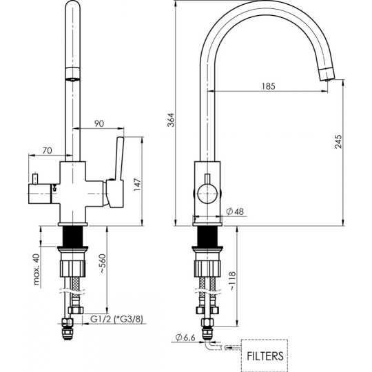 Смеситель «Rubineta» Ultra-32, U32008